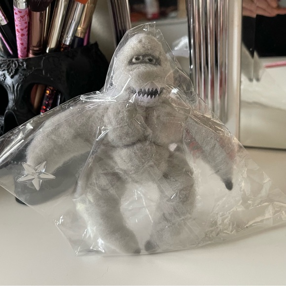 Holiday Rudolph Abominable Snowman Felt Christmas Tree Topper Holding